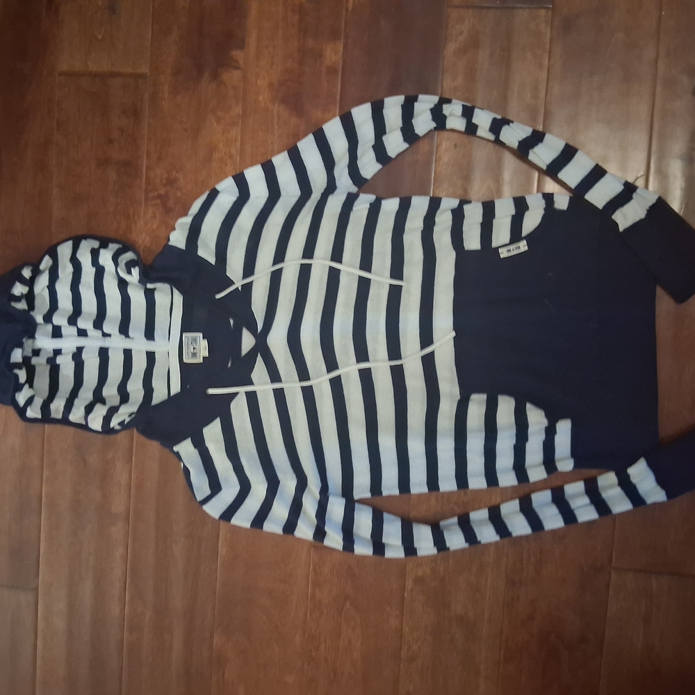 Striped Navy and White Hoodie